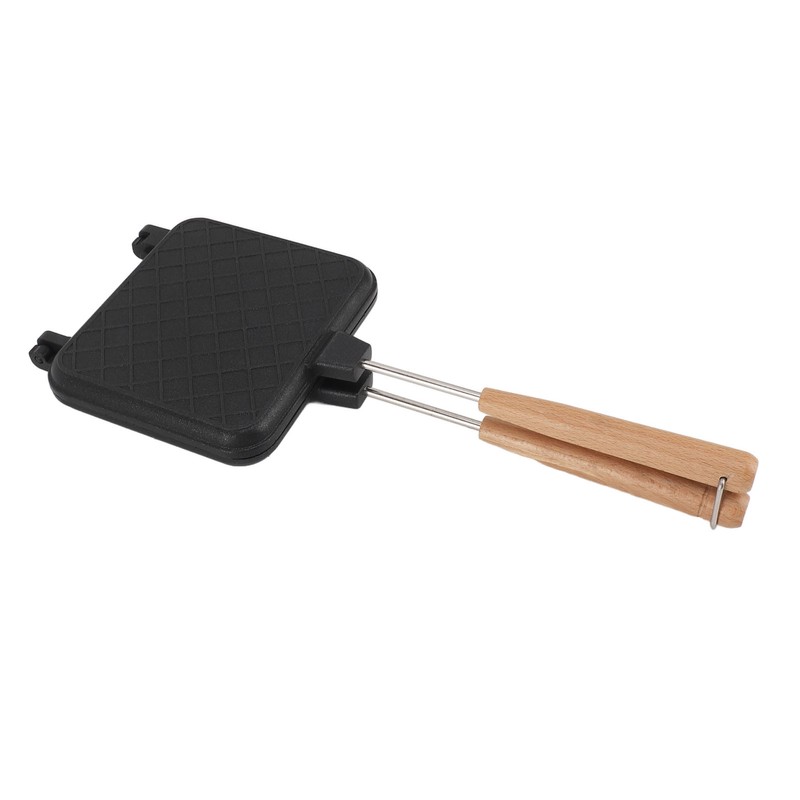 Double Sided Frying Pan Aluminum Solid Wood Anti Stick Stovetop