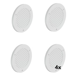 Gedotec Round Ventilation Grille for Ventilation, Pack of 4 Exhaust Air Grille, White, 60 mm, Indoor and Outdoor Use, Breathe, Air Rosette Perforated Flat Made of Plastic, for Inlet and Nailing,
