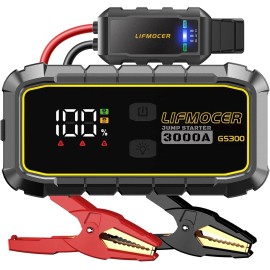 LIFMOCER Car Battery Jump Starter 12V Portable for 10.0L Gas/8.0L Diesel Engines