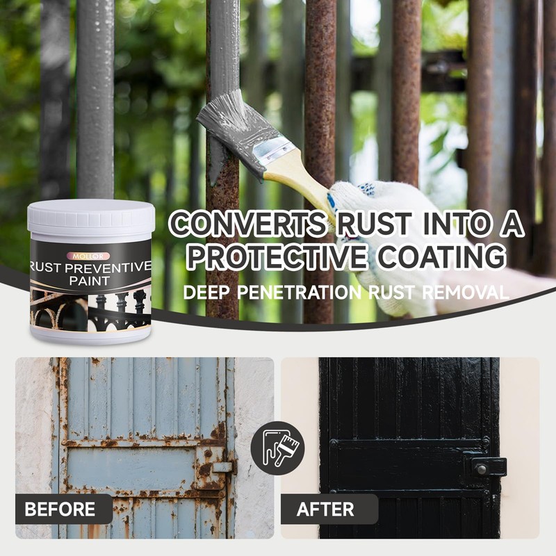 Mollor 2-in-1 Rust Converter, Rust Inhibitor Paint for Metal, Ultra