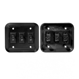 RV Designer S660, Wall Plate Switch, Triple, Black, 3.53" x 4", On/Off - SPST