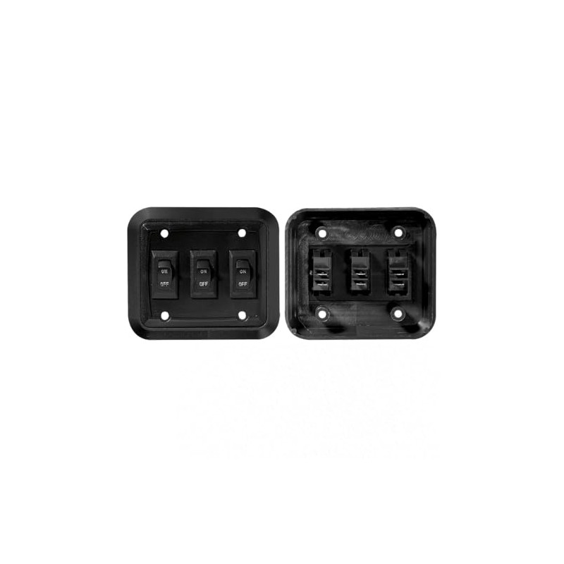 RV Designer S660, Wall Plate Switch, Triple, Black, 3.53" x