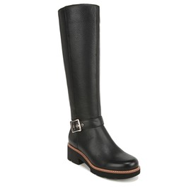 Naturalizer Womens Darry Tall Water Repellent Knee High Boot Black Leather 8.5 M