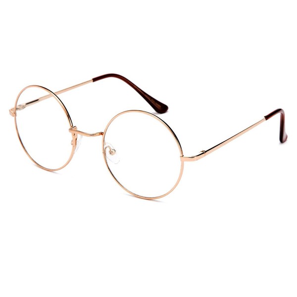 KISS Neutral Glasses Hippie Model Teashades Optical Frame Round Man Woman Vintage John Lennon, gold