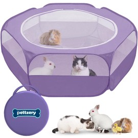 Small Animal Playpen with Zippered Top, Portable Waterproof Pet Cage (47"x23") for Kitten, Bunny, Guinea Pig, Hamster, Chicken Brooder, Indoor & Outdoor Exercise Pen, Foldable Design
