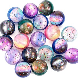 15 PCS Bouncy Balls, Bouncy Balls for Kids Party Bag, 32mm Bouncy Balls Space Planets Starry Sky Theme Rubber Balls Colorful Starlight Galaxy, for Kids Stocking Filler Prizes Festival Birthday Gifts
