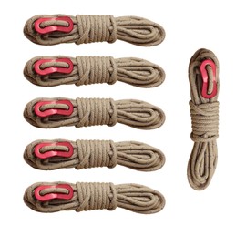 Skyzone 6 Pack Reflective Ropes - 4mm x 4M Camping Guide Ropes with Tensioner, Weatherproof Reflective Cord for Tents, Hammocks, Tarps, Outdoor Survival Gear (Camel, 4mm)