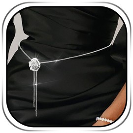 Urieo 2 pcs Boho Butterfly Waist Chain Silver Rose Flower Waist Chain Belt Adjustable Mental Belly Waist Chain Evening Party Prom Body Chain for Women