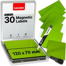 GAUDER Magnetic Dry Erase Labels | Magnetic Labels to write on | Dry Erase Magnets for Classroom, Whiteboard & Blackboard