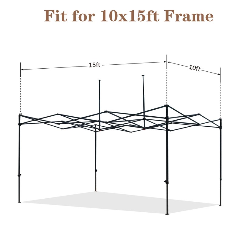 SCOCANOPY 10x15 Canopy Replacement Canopy Top,Canopy Cover ONLY, Bonus 4Pack