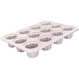 Non-stick Canele Molds Baking Pans for Cupcakes, 12 Cavities Cannelés Mold Mini Cupcake Baking Tray Muffin Pan Bakeware Oven Molds