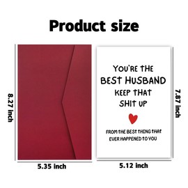 Funny Valentines Day Card for Him Husband Humorous Birthday Cards for Husband Hubby Wedding Anniversary Card for Him Hubby Husband Hilarious Valentine Greeting Cards with Envelopes 5x8