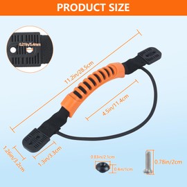 4 Pcs Kayak Carry Handles with Bungee Cord, 2-Hole Kayak Replacement Handles with Screws, Canoe Boat Side Mount Carry Handle, Boat Carry Handle Replacement Suitable for Kayaks Canoe - Orange