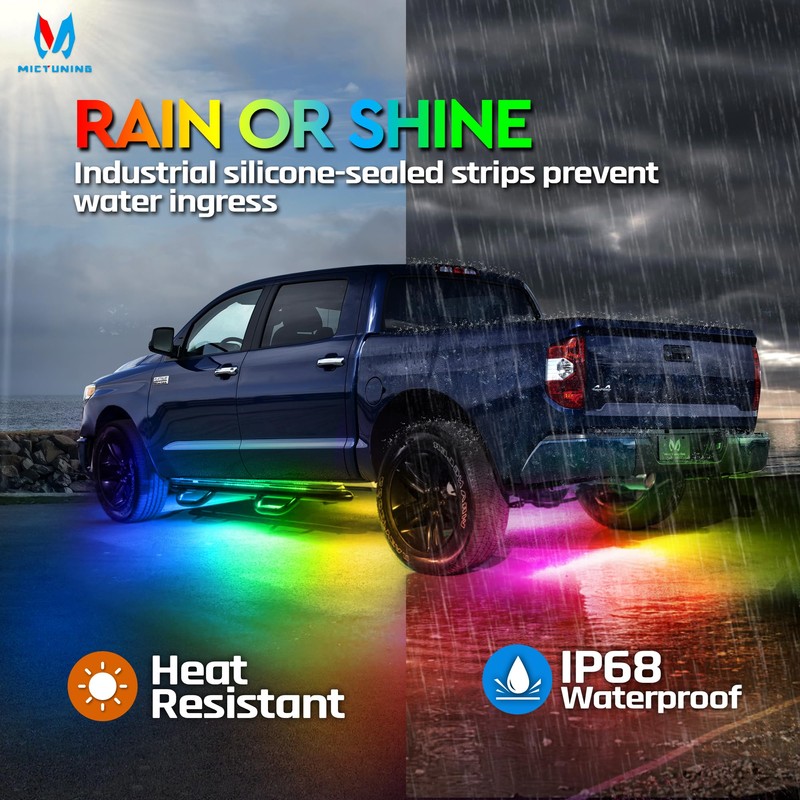 MICTUNING N3 Car Underglow Light Strip Kit, Chasing Dream RGB+IC