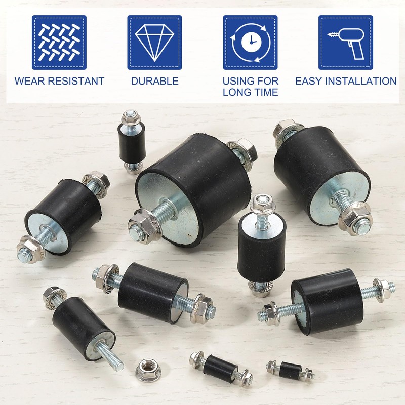 PATIKIL M3 10x10mm Rubber Insulation Mount with 8 Rubber Stud