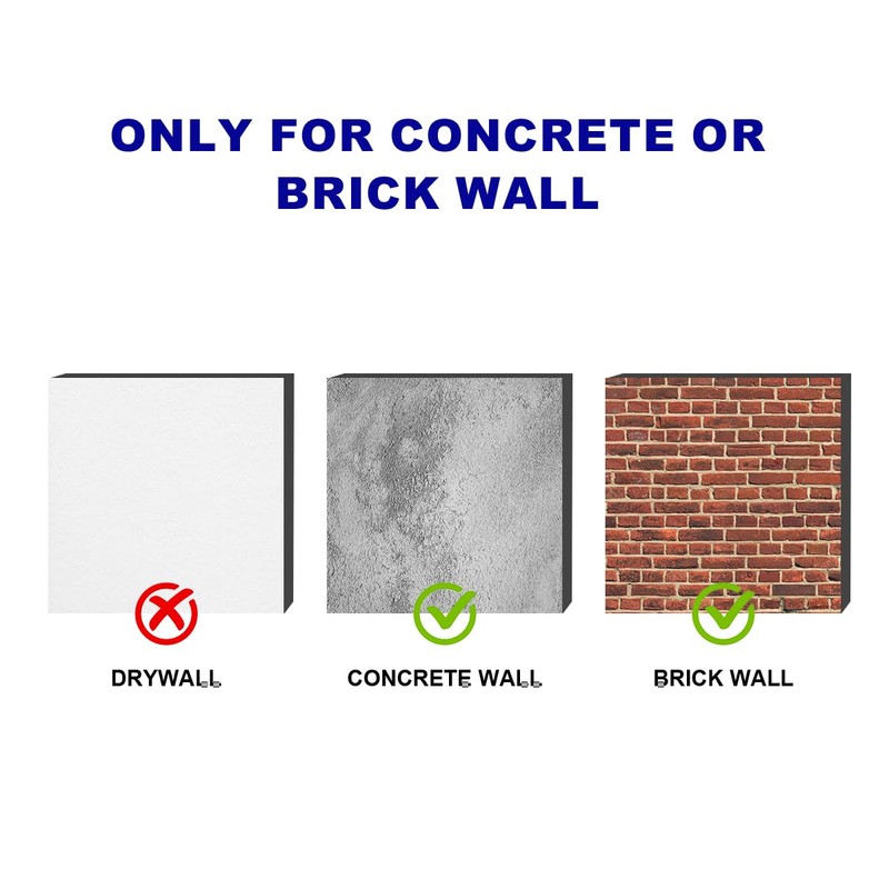 Concrete Wall Anchors for TV Mount Installation - Suitable for