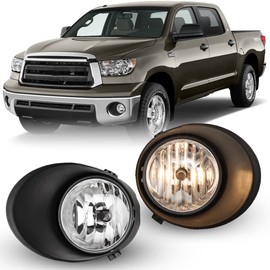 Nixon Offroad Fog Light Fit for 2007-2013 Toyota Tundra, 2 PCS Bumper Driving Fog Light Assembly OE Style, Fog Light Lamp Replacement W/Bulb - H10 12V 42W Clear Lens + Wiring Harness Kit + Switch