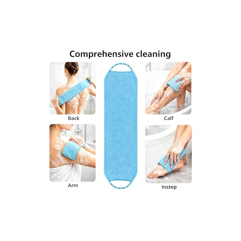 Back Scrubber for Shower, Double Sided Exfoliating Back Exfoliator with