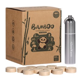 MORGIANA Compressed Towel Tablets - 100 PCS Bamboo Face & Body Towels - Expandable Washcloths, Disposable Coin Tissues - Eco-Friendly, Perfect for Hiking & Makeup Removal