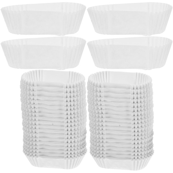 1000 Pieces Disposable Rectangular Paper Cupcake Liners Oil-resistant Cupcake Wrappers for Balls Muffin Cupcakes and White Candy