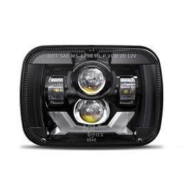 HWSTAR H6054 5x7 7x6 Led Headlight Compatible with Jeep Cherokee XJ Wrangler YJ [ DOT][Anti-glare][DRL Turn Signal][Hi/Low Sealed Beam] Ford Chevy GMC Toyota Nissan Dodge etc One Pack