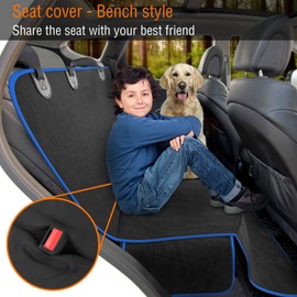 Active Pets Dog Car Seat Cover Car Seat Protector- Dog Seat Cover for Back Seat of SUVs, Trucks, Cars - Waterproof & Convertible Dog Hammock for Car Backseat - Dog Travel Accessories - Blue