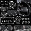 NBTEPEM 27 PCs Black Bling Car Accessories Set for Women,