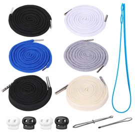 Fedmut 13Pcs Drawstring Cords with Easy Threaders, Drawstring Cords Replacement for Sweatpants Shorts Pants Jackets Coats Shoes(51Inch)