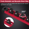WORKPRO Magnetic Socket Organizer Set, 3-Piece Aluminum Alloy Socket Rail,