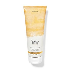 Bath and Body Vanilla Suede Ultimate Hydration Body Cream White Barn 8 oz / 226 g Fragrance notes: cozy vanilla, brushed suede and crisp linen