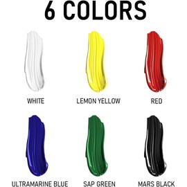 Nicpro 6 Colors Large Bulk Acrylic Paint Set (128 oz, 1 Gallon) Rich Art Painting Supplies Non Toxic for Multi Surface, Canvas, Wood, Leather, Fabric Stone Craft for Kid & Adult with Pump, Color wheel