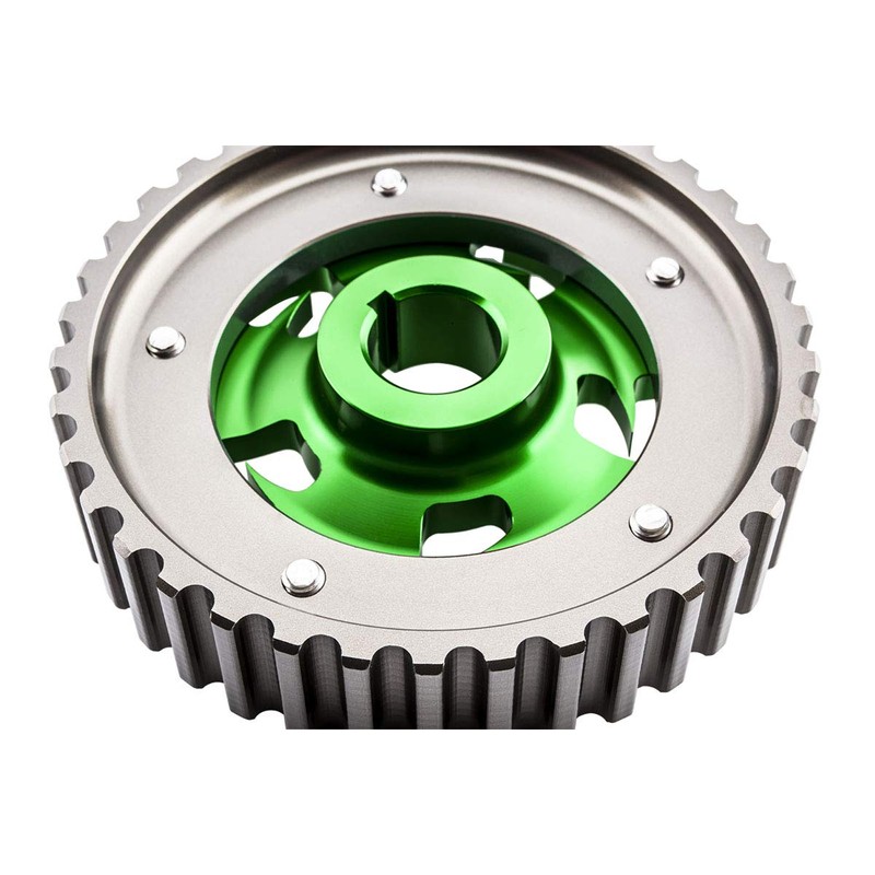 VMS RACING Adjustable Fang CAM GEAR in GREEN Anodized Machined