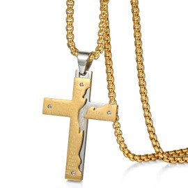 JewelryWe - Prayer English Bible Promise Stainless Steel Christian Necklace Stainless Steel No Gemstone, Stainless Steel, No Gemstone