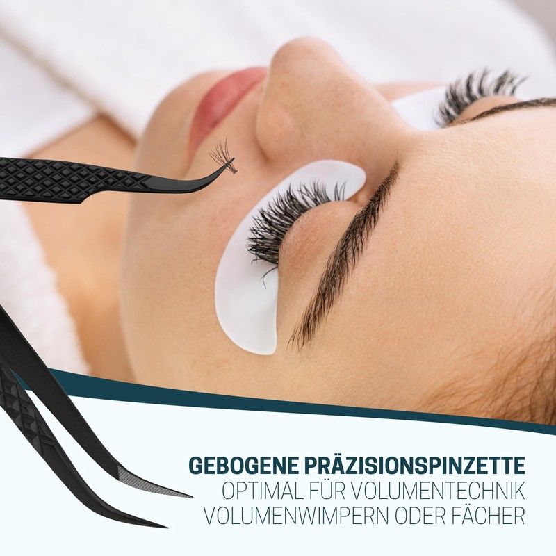 KLINGENHELD Precise Eyelash Tweezers Set – Extra Fine Fibre Tips