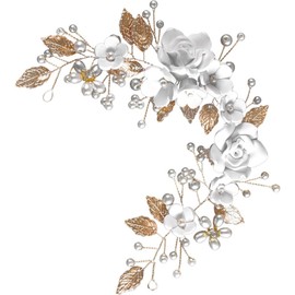 Minkissy Bridal Hair Vine and Leaf Design Elegant Wedding Headpiece for Women Comfortable Floral Accessory for Special Occasions Handmade Decoration