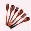 Cutlery 3PCS Fork Chopsticks Spoon Set Portable Tableware Chinese Wooden