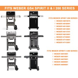 7637 Cooking Grill Grates for Weber GS4 Spirit II & I E210 S210 E215 E220 S220 S-215 Grills Replacement for Weber Spirit 2 Grates Parts 64815 67022 69800 69799 63832, 17.5" x 10.2", Matte Cast Iron