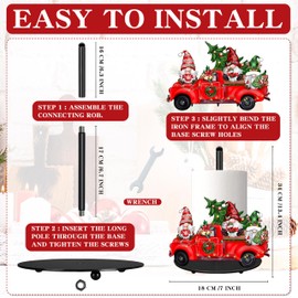 Christmas Paper Towel Holder Large Christmas Gnome Truck Kitchen Decor Accessories Metal Paper Towel Holder Stand Xmas Farmhouse Rustic Indoor Home Bathroom Kitchen Living Room Decor for Countertops