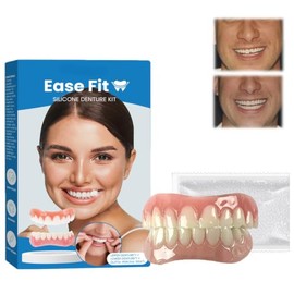 Dientes falsos moldeables, dentaduras de silicona, dentaduras de silicona para la parte superior e inferior, conveniente y rápido, cómodo y reutilizable, adecuado para uso diario, fiesta, paquete de 1