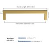LONTAN 5 Pack Gold Kitchen Door Handles 192mm Square Brushed