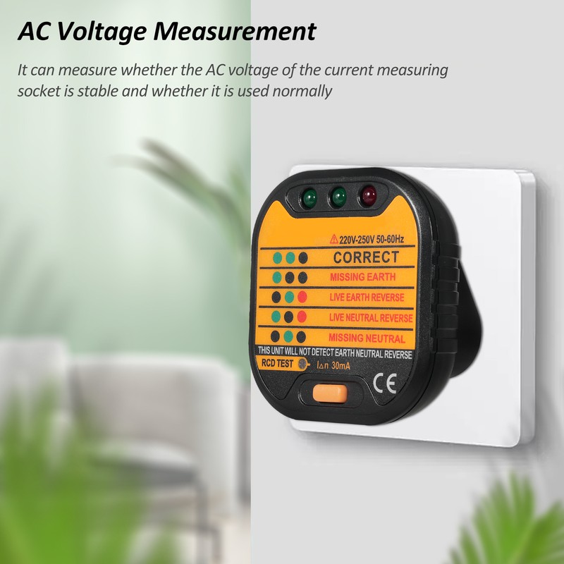 Socket Tester Portable Plug Outlet Circuit Tester Polarity Voltage Tester