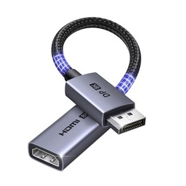 UGREEN 1-Pack 8K@60Hz Adaptador DisplayPort a HDMI, Transmisión Unidireccional Macho a Hembra, DP 1.4, HDMI 2.1, Aluminio, Activo, Compatible con Orde