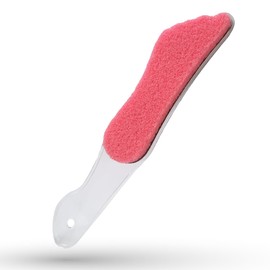 LaRosa PUMICE SPA Fußfeile – Transparenter Fußförmiger Griff mit Pinkem Bimsstein & Schleiffläche