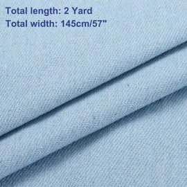 MECCANIXITY 10OZ Denim Fabric, 57 Inch Stretch Cotton Denim Material 2 Yard by the Yard for Sewing Quilting Clothes Fabric DIY Craft,Sky Blue