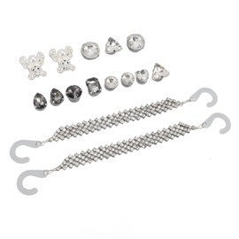 Bling Charms, No Se Agrieta, No Se Decolora, Cristal con Diamantes de Imitación, Decoración de Zapatos, Oso de Perlas, Accesorios de Zuecos de Lujo con Cadenas para Mujeres