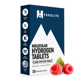HydroLite Molecular Hydrogen Tablets for Drinking Water with Magnesium | Highest Concentration H2 12,000 PPB | Energy Booster, Enhance Performance & Recovery | Made in USA, 30 Tablets (Raspberry)