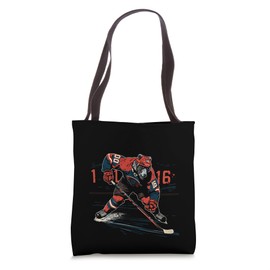 Hockey Bear Player Sports Fan Gift Idea Tote Bag