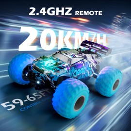 BFUNTOYS RC Cars,Remote Control Car RC Truck for Kids Boys Ages 4-7 8-12 Adults Toddler, Off Road Radio Controlled Toy with LED Lights,20KMH,40Mins,2.4Ghz