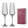DIAMANTE Crystal Champagne Flutes 'Mirage' - Set of 2 Optic