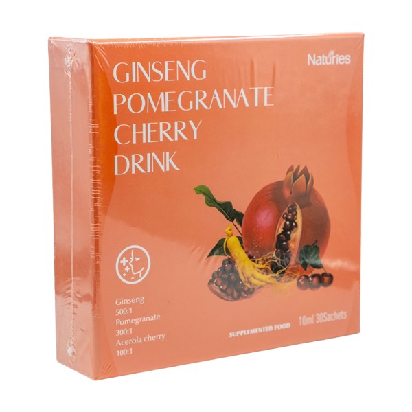 Naturies Ginseng Pomegranate Cherry Drink Sachets 30x10ml